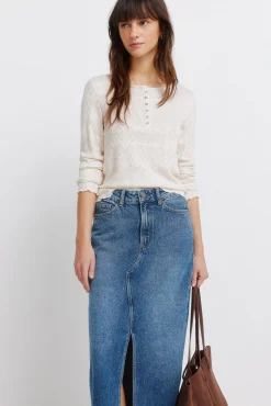 Jupe midi en denim