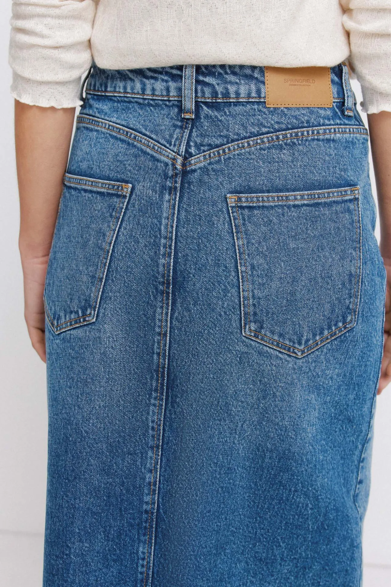 Jupe midi en denim