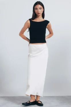 Jupe midi en satin