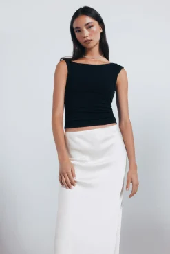 Jupe midi en satin