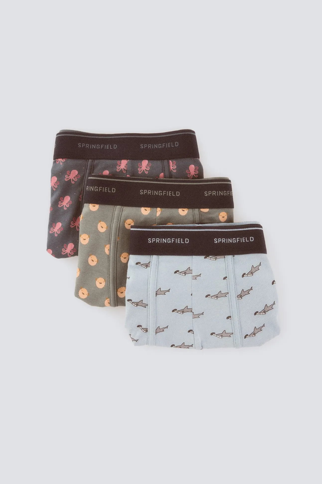 Lot de 3 boxers animaux marins