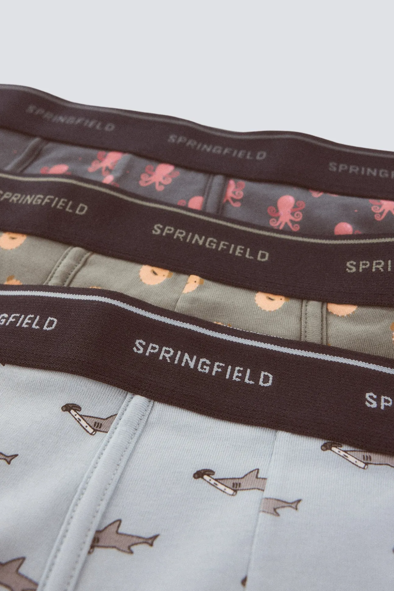 Lot de 3 boxers animaux marins