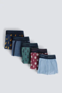 Lot de 3 boxers imprim&eacute;s en coton