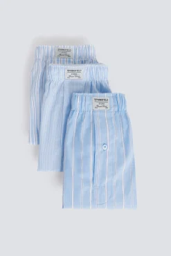 Lot de 3 cale&ccedil;ons &agrave; rayures bleues
