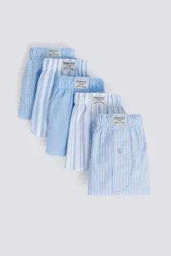 Lot de 5 cale&ccedil;ons &agrave; rayures bleus