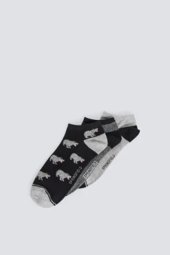 Lot de 3 chaussettes cheville à hippopotames
