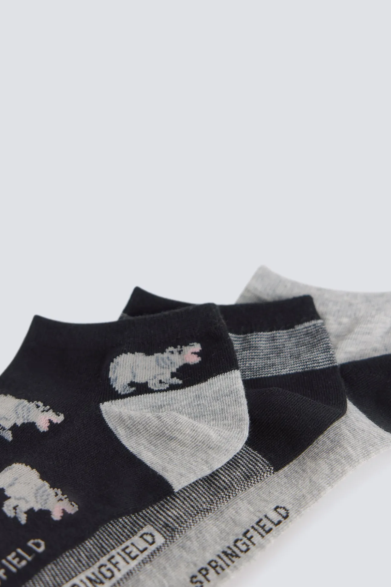 Lot de 3 chaussettes cheville à hippopotames