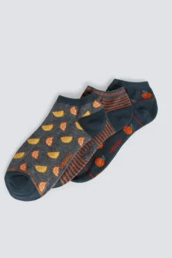 Pack 3 chaussettes chevilles orange