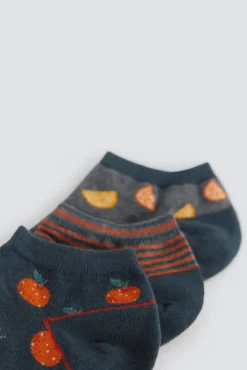 Pack 3 chaussettes chevilles orange