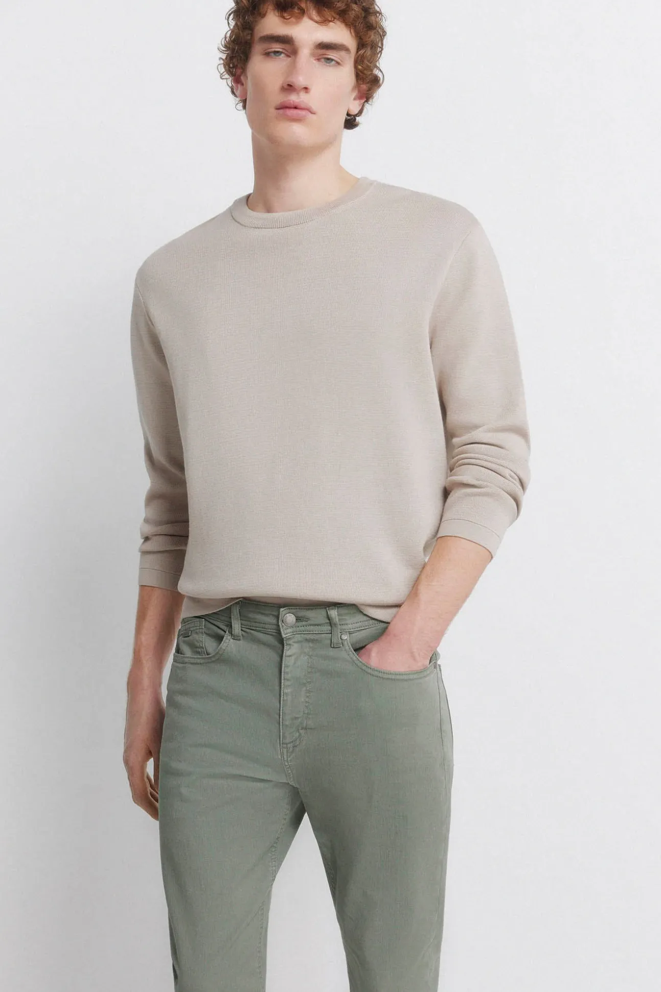 Pantalon 5 poches délavé coupe slim