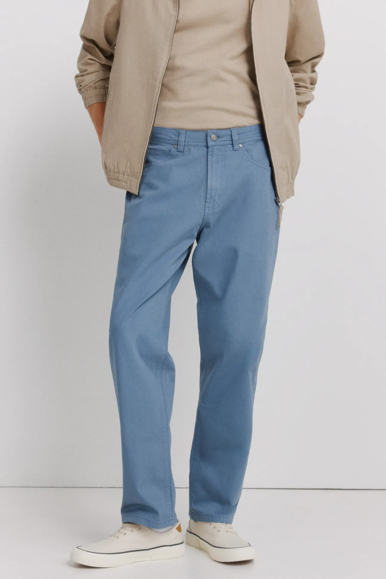 Pantalon 5 poches lavé coupe droite