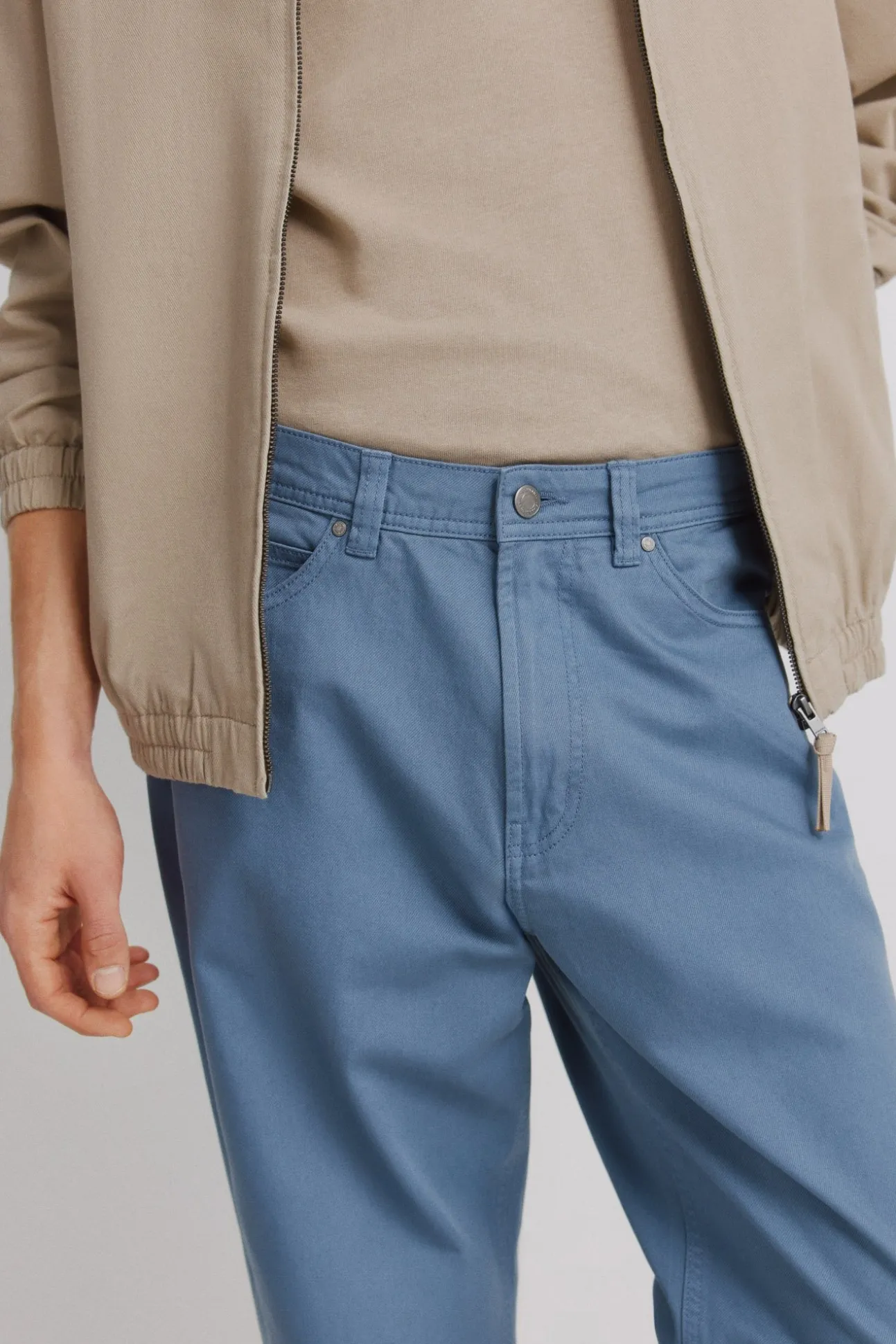 Pantalon 5 poches lavé coupe droite