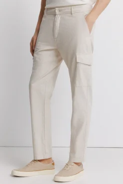 Pantalon cargo slim fit en lin