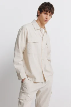 Pantalon cargo slim fit en lin