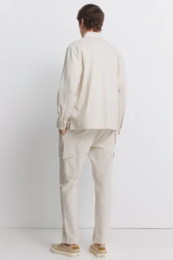 Pantalon cargo slim fit en lin