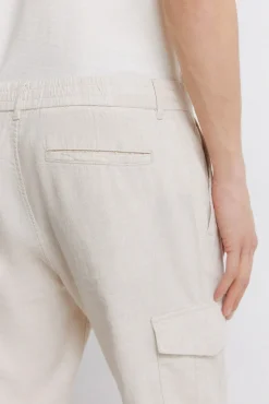 Pantalon cargo slim fit en lin