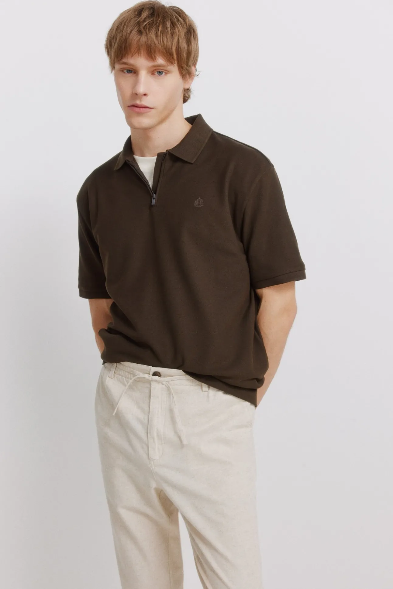 Pantalon chino comfort fit en lin