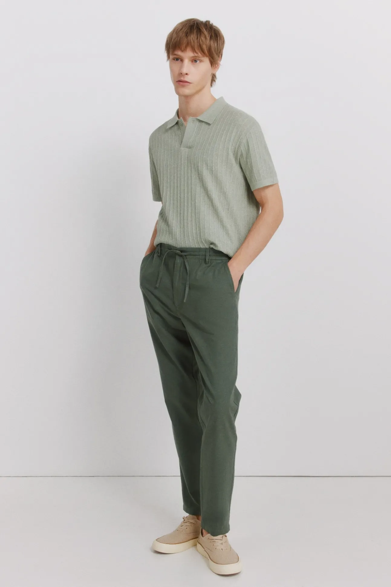 Pantalon chino comfort fit en lin