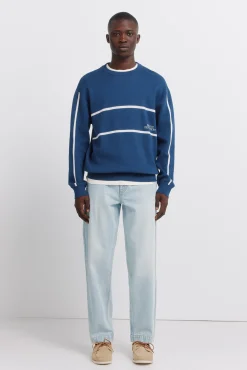Pantalon chino en jean d&eacute;lav&eacute; clair