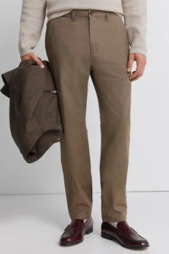 Pantalon chino micro-imprim&eacute; coupe slim