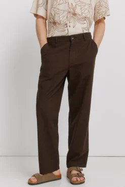 Pantalon droit coupe droite en lin