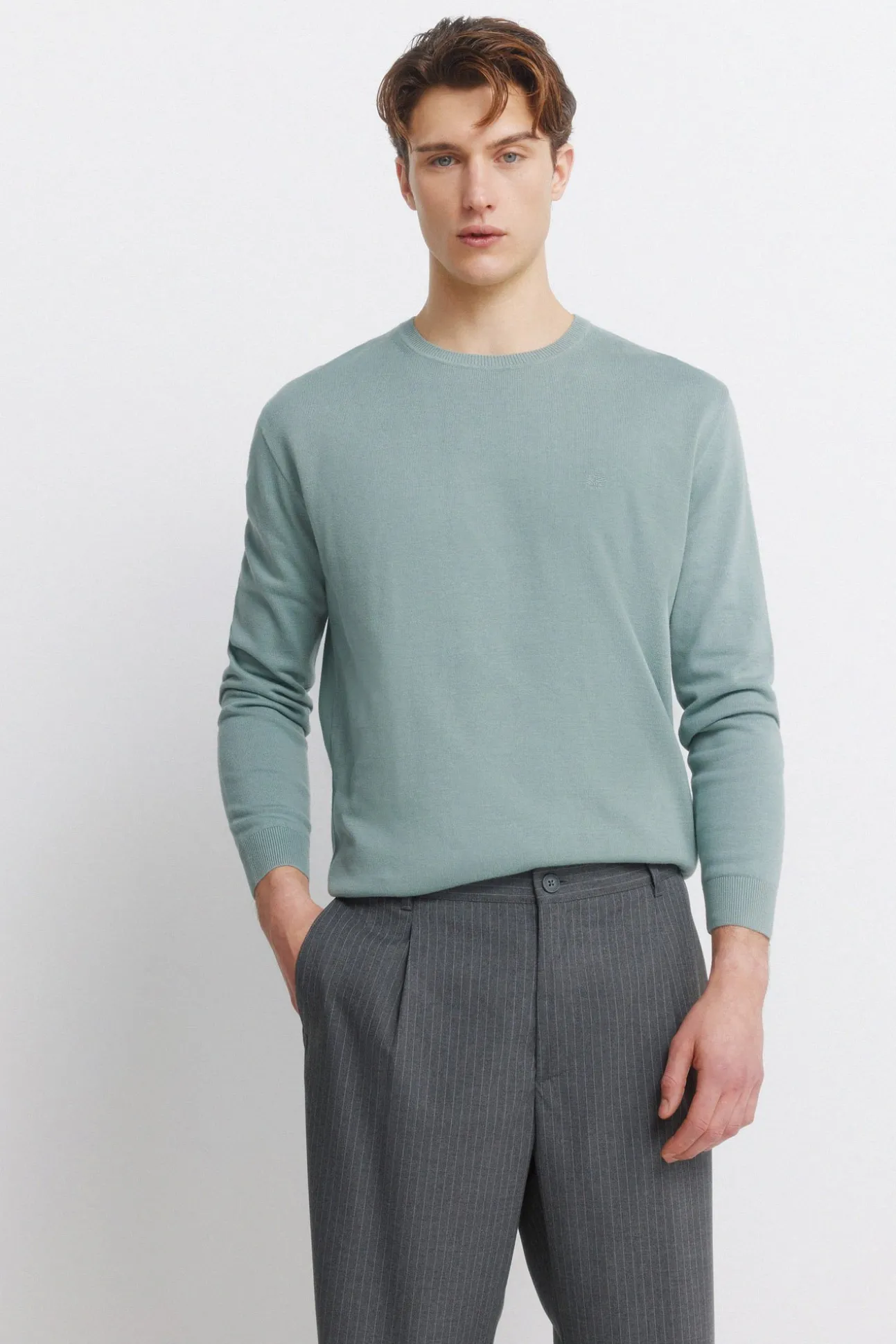 Pantalon droit relaxed fit à rayures