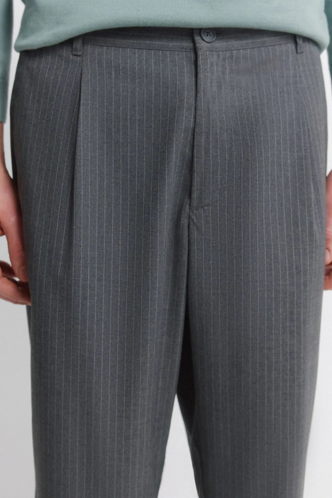 Pantalon droit relaxed fit à rayures