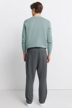 Pantalon droit relaxed fit à rayures