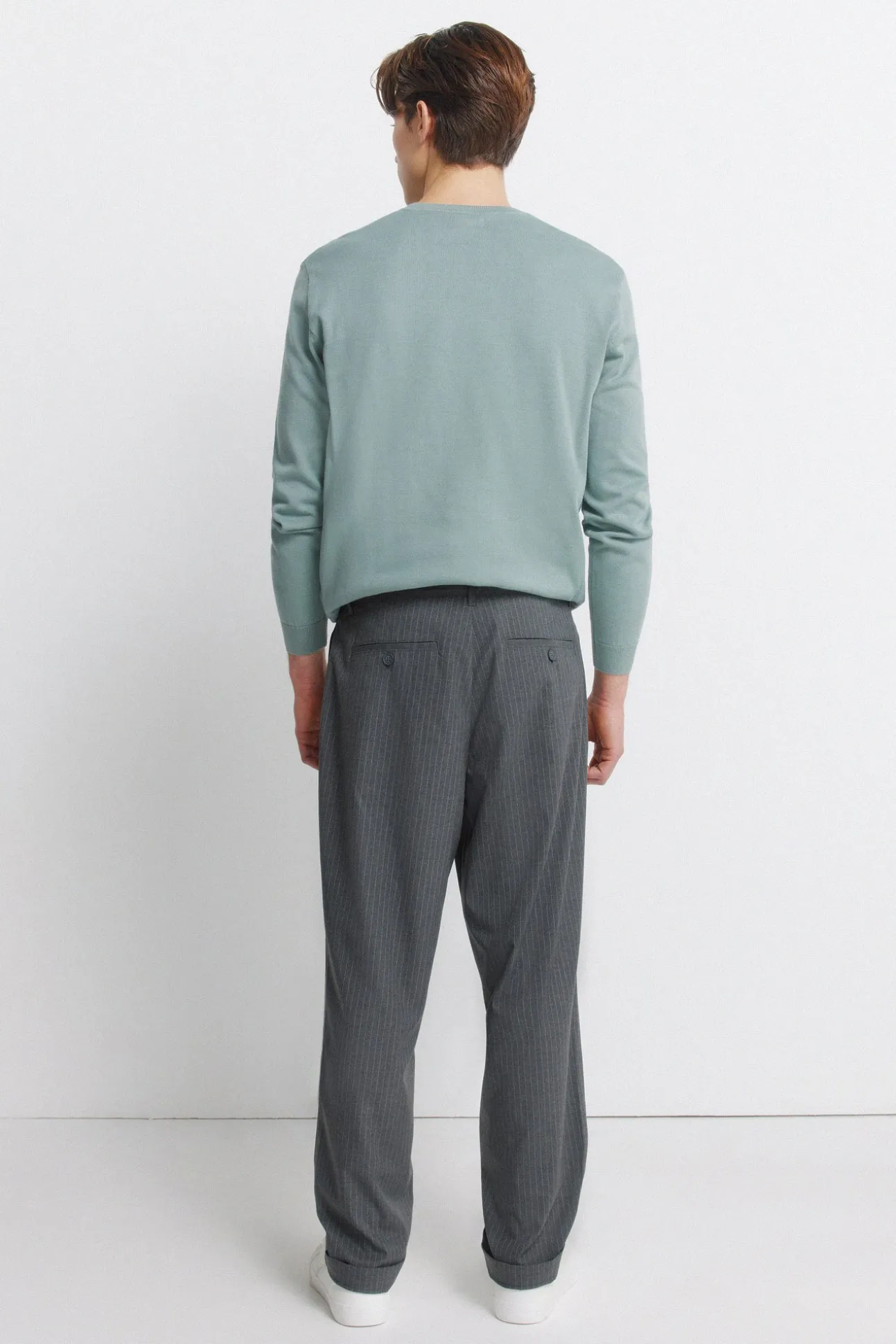 Pantalon droit relaxed fit à rayures
