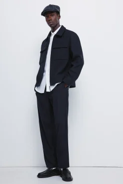 Pantalon rayures coupe droite