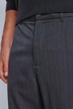 Pantalon rayures coupe droite