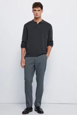 Pantalon slim fit structur&eacute;