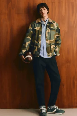 Parka camouflage col contrastant