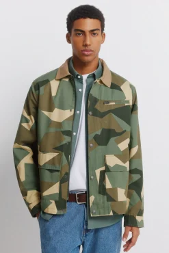 Parka camouflage col contrastant