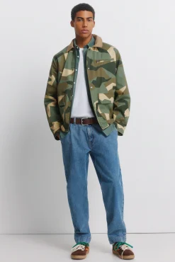 Parka camouflage col contrastant