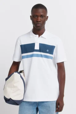 Polo en piqué à rayures imprimées regular fit