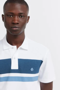 Polo en piqu&eacute; &agrave; rayures imprim&eacute;es regular fit