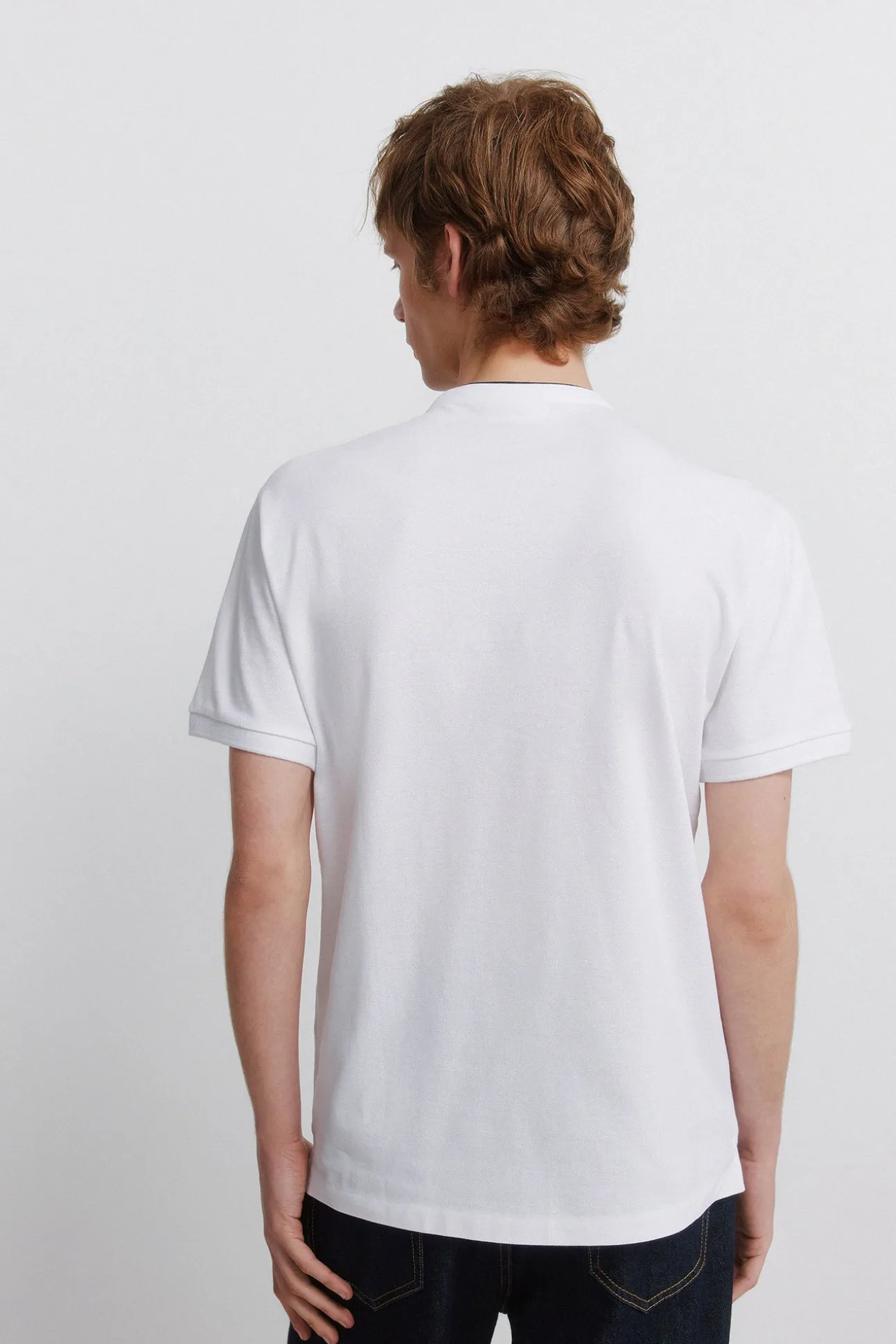 Polo piqué col mao slim fit