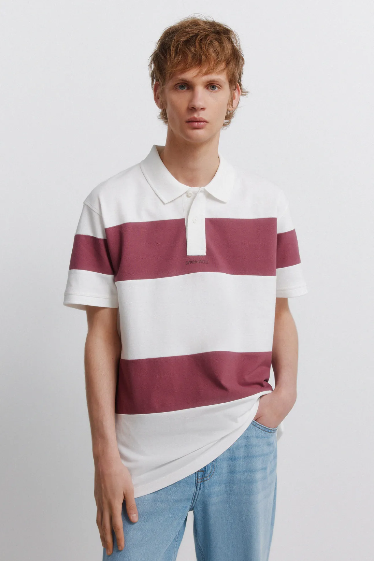 Polo piqué color block coupe regular fit
