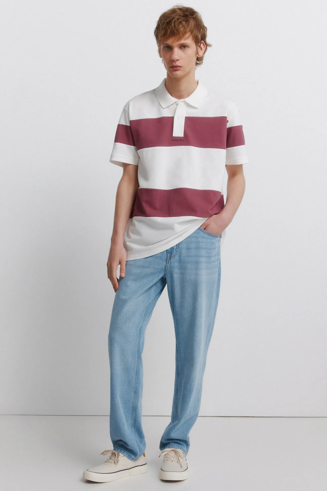 Polo piqué color block coupe regular fit