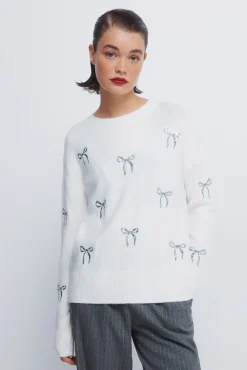 Pull avec n&oelig;uds &agrave; paillettes