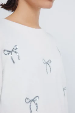Pull avec n&oelig;uds &agrave; paillettes