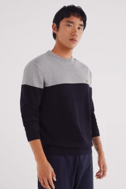 Pull basique &agrave; blocs de couleurs