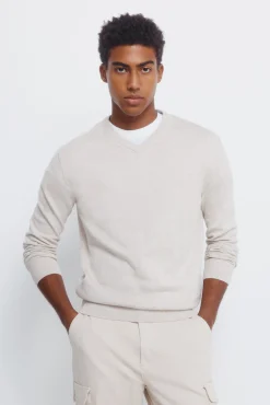 Pull basique &agrave; col en V