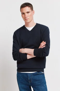 Pull basique col en V logo Springfield