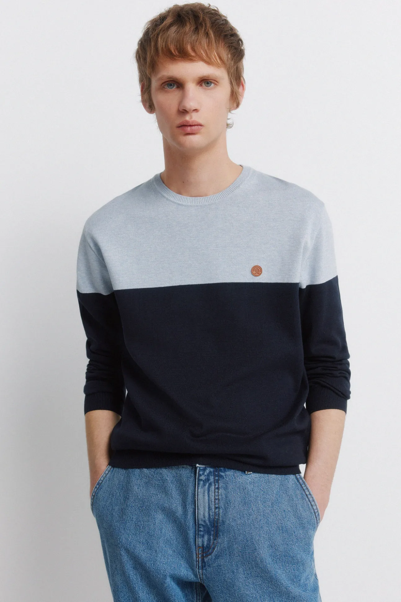Pull basique color block