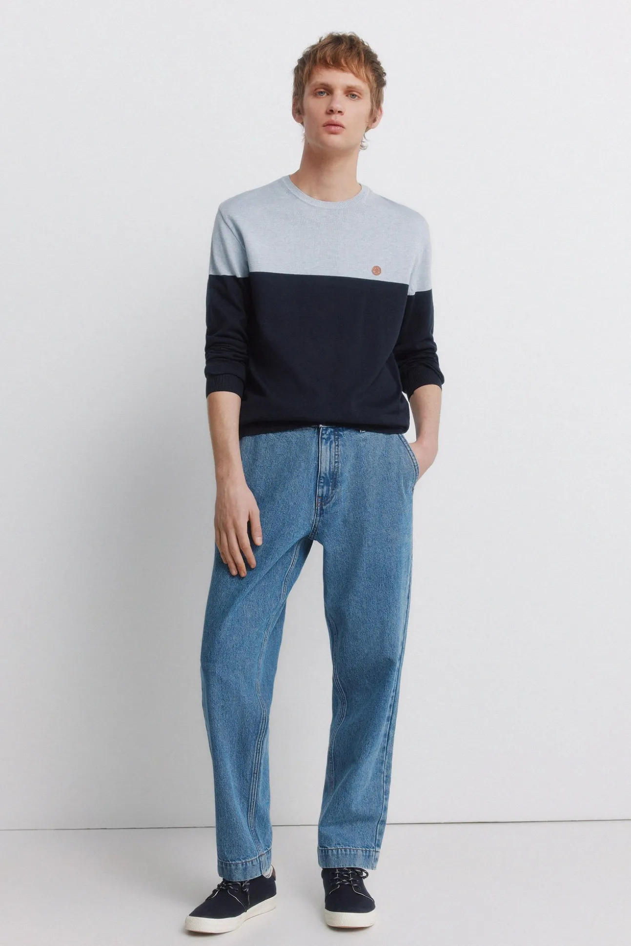 Pull basique color block