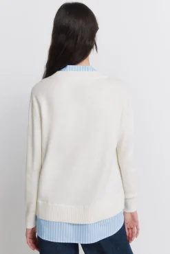 Pull col mao bimatière