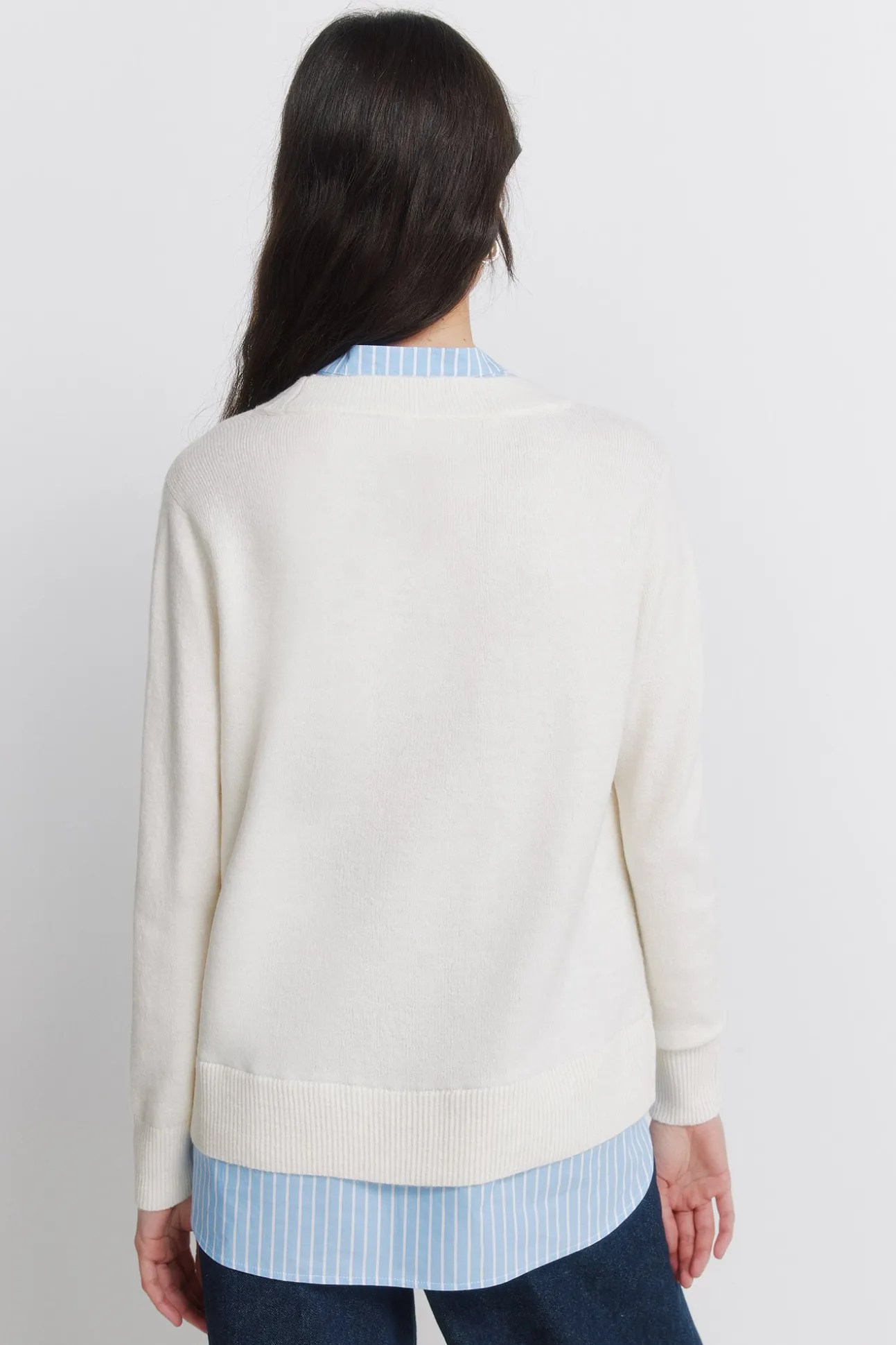 Pull col mao bimatière