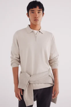 Pull col polo fermeture